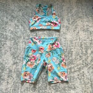 Zoot Tropical Print Running Sports Bra/Shorts Combo